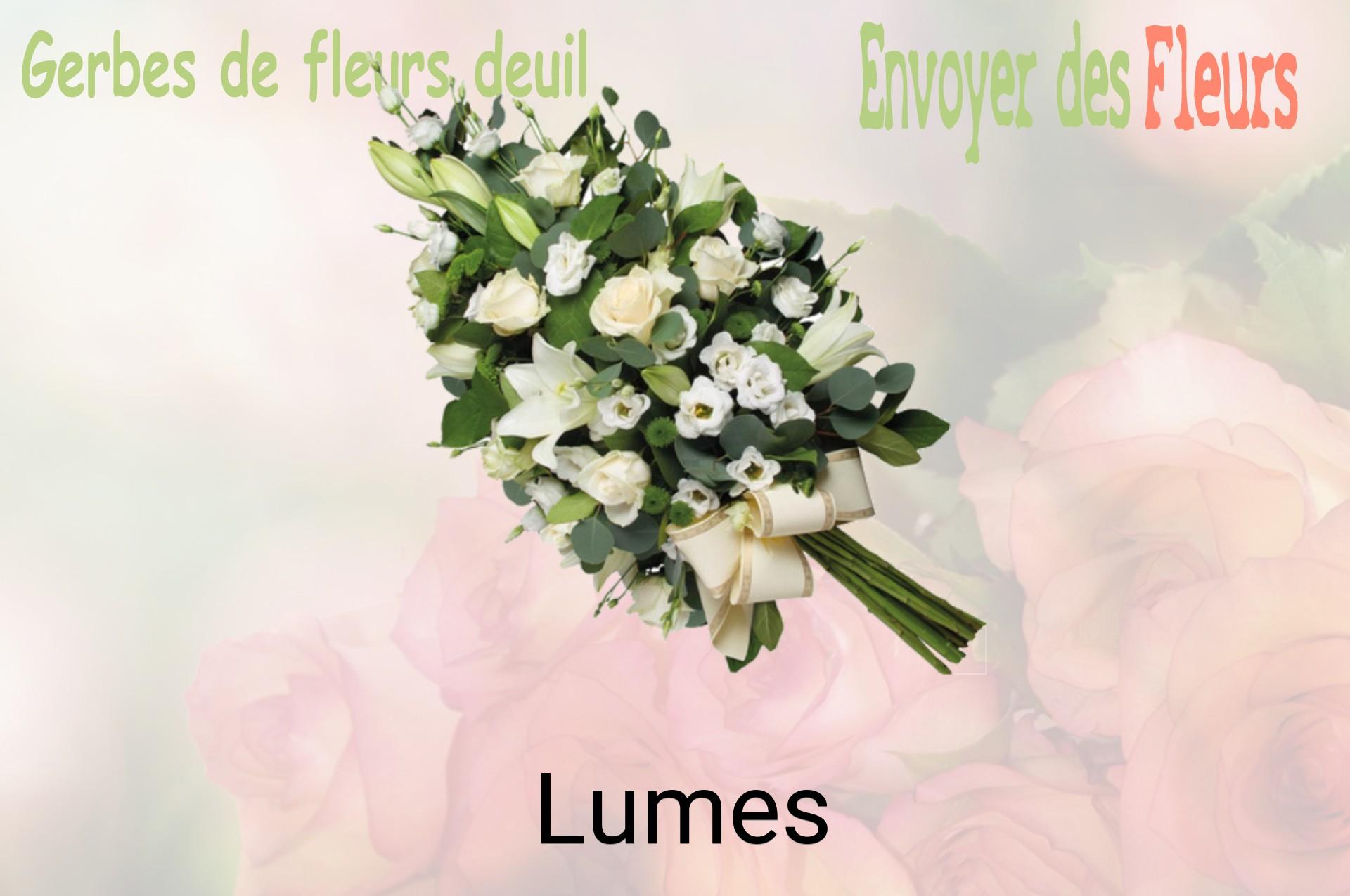 Gerbe de fleurs de deuil livrée à Lumes